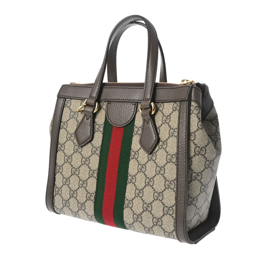 Gucci Leather Shoulder Ophidia Tan GG Tote Bag Beige